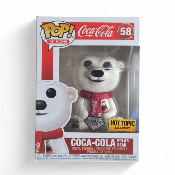 Funko Pop Diamond Collection Coca-Cola Polar Bear Vinyl Figure - Picture 1 of 6